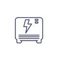 home battery or backup system line icon on white