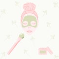 Home beauty routine. Hand drawn vector illustration