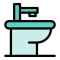 Home bidet icon color outline vector