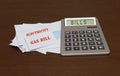 Home bills counting on calculator Royalty Free Stock Photo