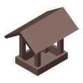 Home bird feeder icon, isometric style