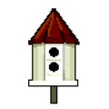 home bird house game pixel art vector illustration