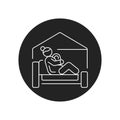 Home birth black glyph icon. Pictogram for web, mobile app, promo. UI UX design element