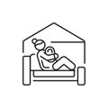 Home birth black line icon. Pictogram for web, mobile app, promo. UI UX design element