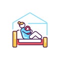 Home birth color line icon. Pictogram for web, mobile app, promo. UI UX design element