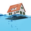 Home on blue water splash isolated Royalty Free Stock Photo