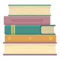 Home book stack icon cartoon vector. Open study Royalty Free Stock Photo