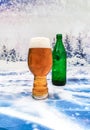 home brewed light beer, green bottle, light ale Royalty Free Stock Photo