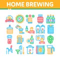 Home Brewing Beer Collection Icons Set Vector Royalty Free Stock Photo