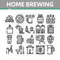 Home Brewing Beer Collection Icons Set Vector Royalty Free Stock Photo