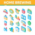 Home Brewing Beer Isometric Icons Set Vector Royalty Free Stock Photo