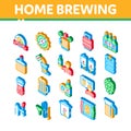 Home Brewing Beer Isometric Icons Set Vector Royalty Free Stock Photo