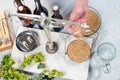 Home brewing of beer. Royalty Free Stock Photo