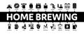 Home Brewing Beer Minimal Infographic Banner Vector