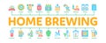 Home Brewing Beer Minimal Infographic Banner Vector Royalty Free Stock Photo