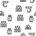 Home Brewing Beer Seamless Pattern Vector Royalty Free Stock Photo