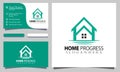 Home Building Arrow logo design vector illustration, business card template