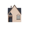 Home building in flat design style, cartoon house vector illustration Royalty Free Stock Photo