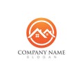 Home building  logo vector icon Royalty Free Stock Photo