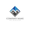 Home building  logo vector icon Royalty Free Stock Photo