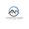 Home building  logo vector icon Royalty Free Stock Photo