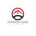 Home building  logo vector icon Royalty Free Stock Photo