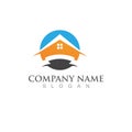 Home building  logo vector icon Royalty Free Stock Photo