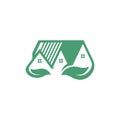 Home Building Nature Leaf Creative Logo