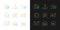 Home building standards gradient icons set for dark and light mode