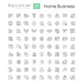 Home business linear big icons set Royalty Free Stock Photo