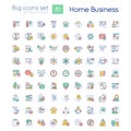 Home business RGB color big icons set Royalty Free Stock Photo