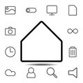 home button icon. Simple thin line, outline vector element of minimalistic, web icons set for UI and UX, website or mobile Royalty Free Stock Photo