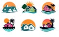 Home button icons set. Home page icon. Simple house symbols. Building icon. Vector illustration. house icon
