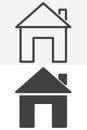 Home button line and solid different style vector icon set Royalty Free Stock Photo