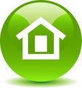 Home button web icon green Royalty Free Stock Photo