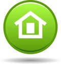 Home button web icon green Royalty Free Stock Photo