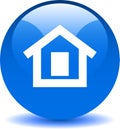 Home button web icon blue Royalty Free Stock Photo