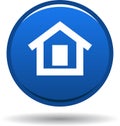 Home button web icon blue Royalty Free Stock Photo