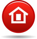 Home button web icon red Royalty Free Stock Photo