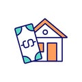 Home buying process RGB color icon Royalty Free Stock Photo