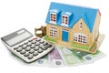 Home on a calculator and euro Royalty Free Stock Photo