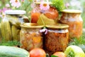 Home canning, canned vegetables Royalty Free Stock Photo