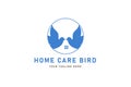 Home care bird logo design. Editable home logo design. Bird logo design. Home bird logo template