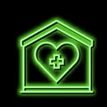 home care service neon glow icon illustration Royalty Free Stock Photo