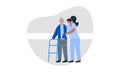 Home care services for elderly disabled illustration