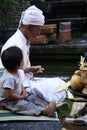 Home ceremony balinese family in the vilage