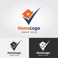 Home Check Logo Template. Logo for real estate agency. Real estate logo. House design. City, town, Real estate property check mar