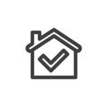 Home check mark line icon