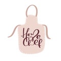 Home Chef calligraphy lettering vector text at the cook apron for logo food cooking blog kitchen. Hand drawn cute quote