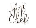 Home Chef calligraphy lettering vector text logo for food cooking blog kitchen. Hand drawn cute quote design cooking Royalty Free Stock Photo